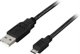 USB 2.0 kabel Deltaco til Micro B 3m